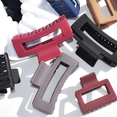 Medium Rectangle Claw Clip Grey Matte