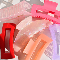Medium Rectangle Claw Clip Jelly Peach