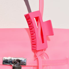 Medium Rectangle Claw Clip Lolly Pink