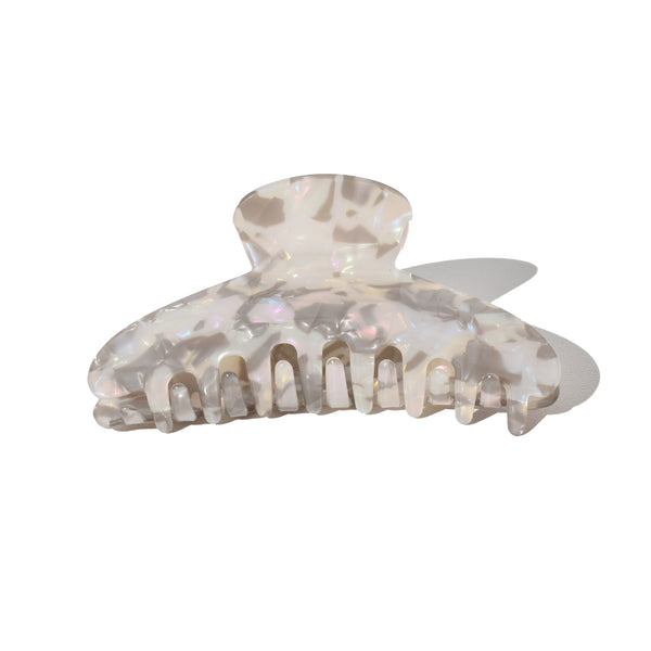 Large Half Moon Claw Clip Smokey Pearl