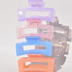 Medium Rectangle Claw Clip Jelly Blue