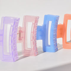 Medium Rectangle Claw Clip Jelly Blue