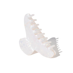 Large Half Moon Claw Clip White Pearl